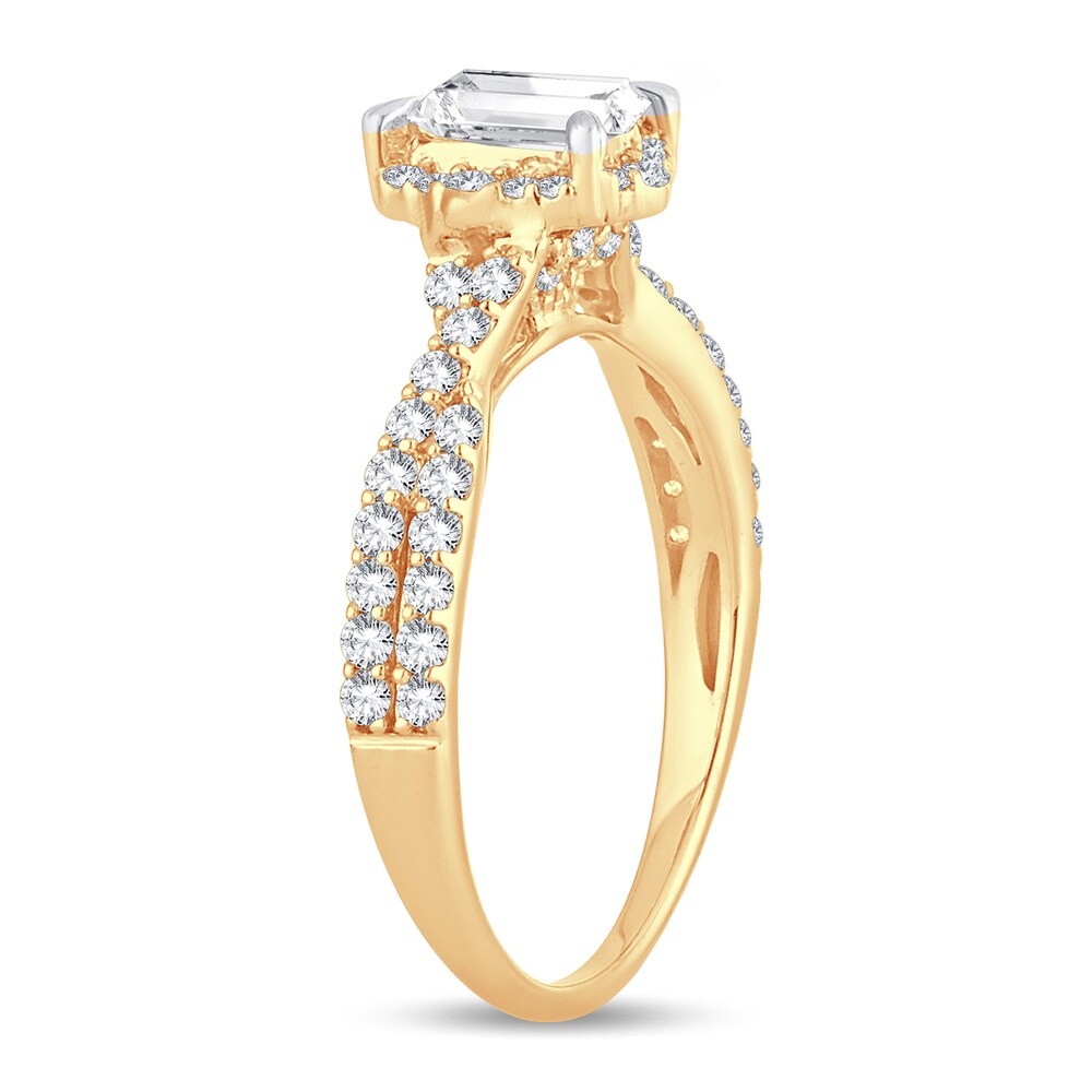 Diamond Ring 1 ct tw Emerald-cut 14K Yellow Gold rWSUaES2