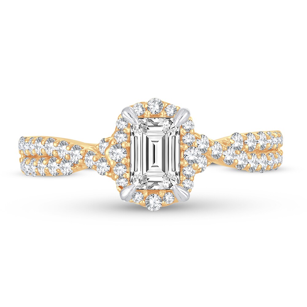 Diamond Ring 1 ct tw Emerald-cut 14K Yellow Gold rWSUaES2