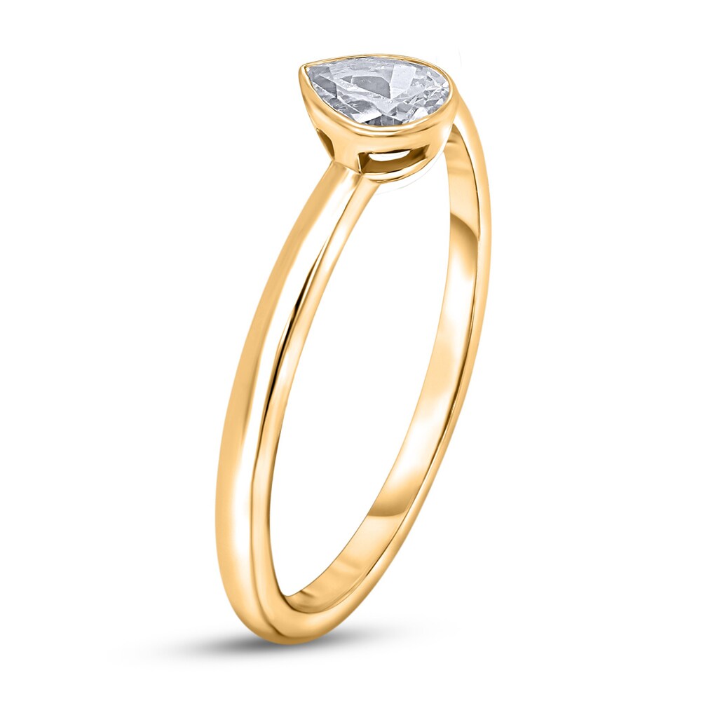 Diamond Solitaire Engagement Ring 1/4 ct tw Bezel-Set Pear-cut 14K Yellow Gold (I2/I) rWrBNqrq