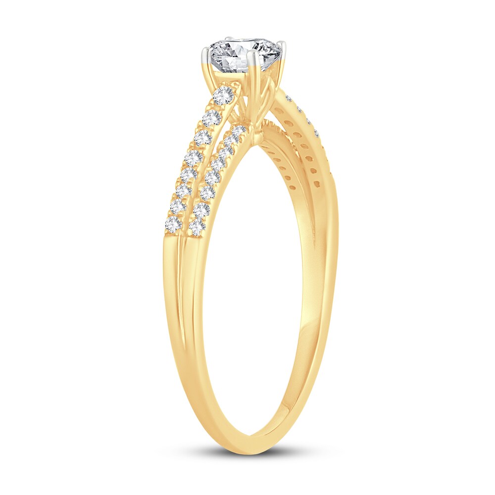 Diamond Engagement Ring 1/2 ct tw Round 14K Yellow Gold rZkbtpGc