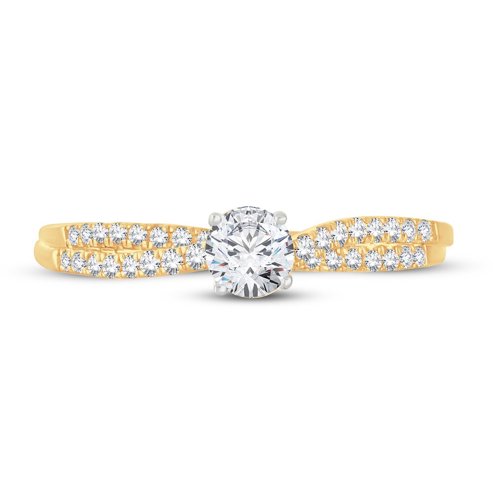 Diamond Engagement Ring 1/2 ct tw Round 14K Yellow Gold rZkbtpGc