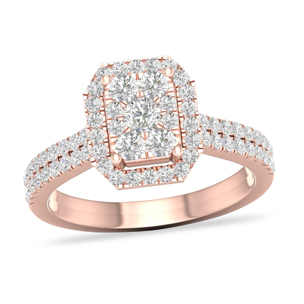 Diamond Ring 3/4 ct tw Round-cut 14K Rose Gold rnRPW3nW