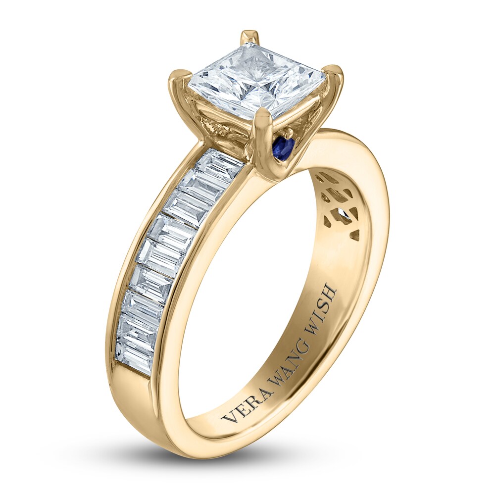 Vera Wang WISH Diamond Engagement Ring 2-1/4 ct tw Princess/Baguette 18K Yellow Gold rnxUCLuH