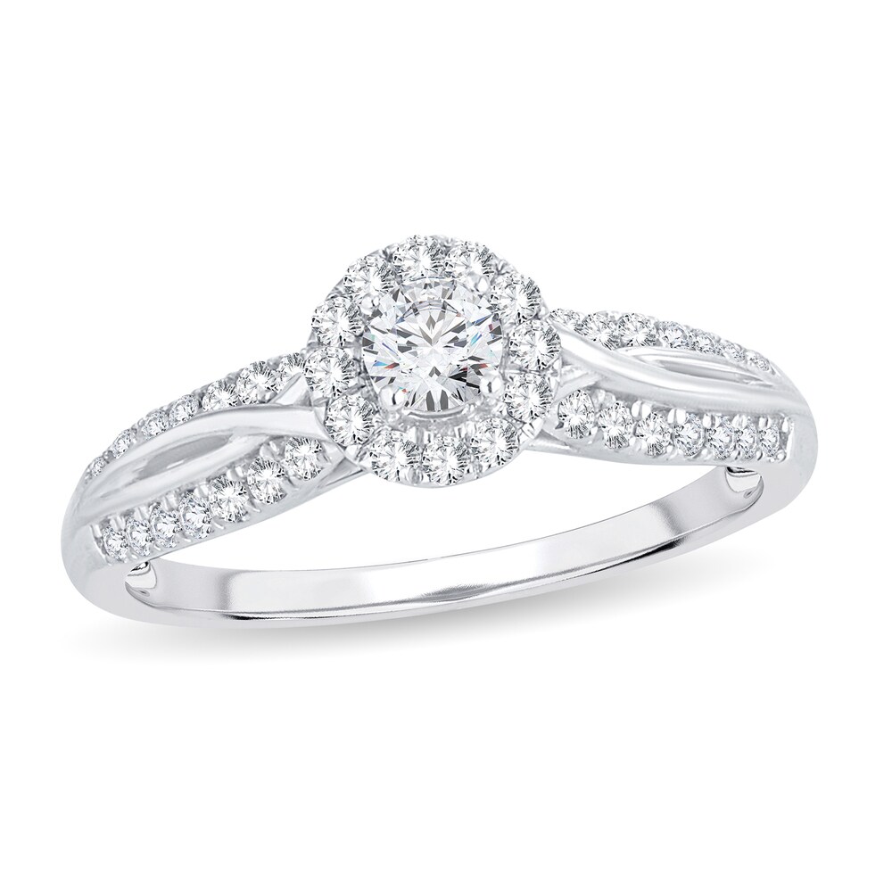 Diamond Ring 1/2 ct tw Round 14K White Gold ryo1t5L8 [ryo1t5L8]