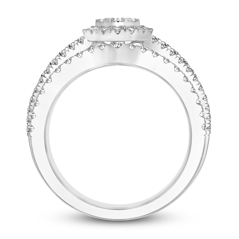 Diamond Bridal Set 1 ct tw Round 14K White Gold s5MHQunf