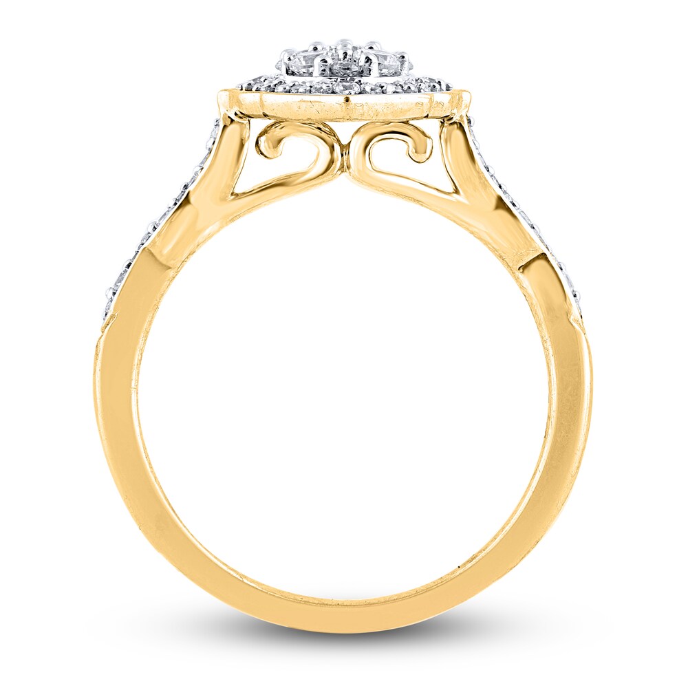 Diamond Engagement Ring 1/2 ct tw Round 14K Yellow Gold sD9La9Xg