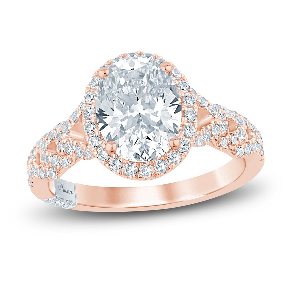 Pnina Tornai Lab-Created Diamond Engagement Ring 2-3/8 ct tw Oval/Round 14K Rose Gold sELy0JNA [sELy0JNA]