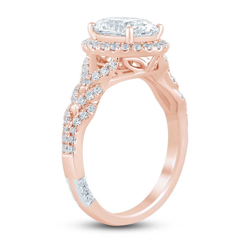 Pnina Tornai Lab-Created Diamond Engagement Ring 2-3/8 ct tw Oval/Round 14K Rose Gold sELy0JNA