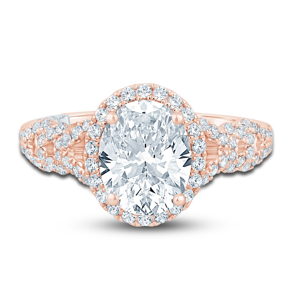 Pnina Tornai Lab-Created Diamond Engagement Ring 2-3/8 ct tw Oval/Round 14K Rose Gold sELy0JNA