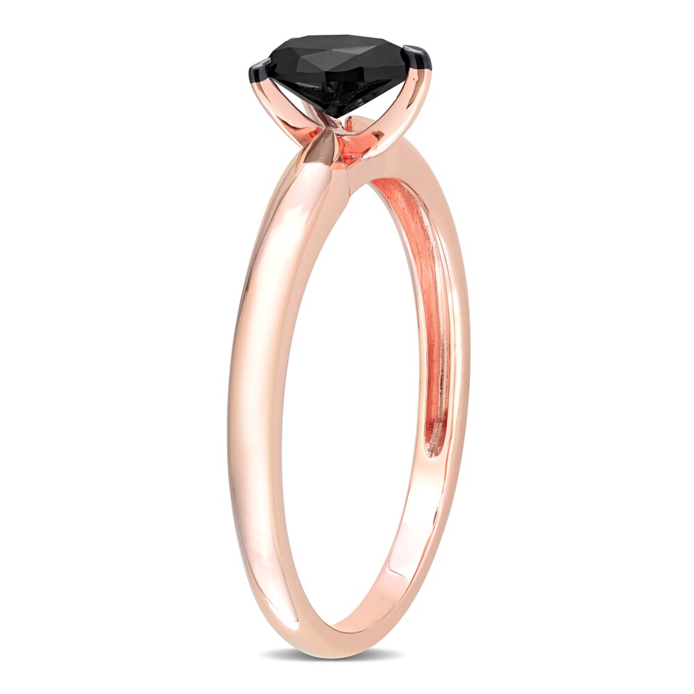 Black Diamond Solitaire Engagement Ring 1/2 ct tw Pear-shaped 14K Rose Gold sIDXx73x