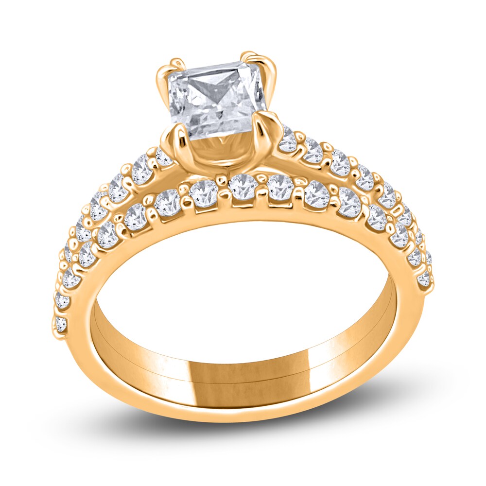 Diamond Bridal Set 1-3/8 ct tw Princess/Round 14K Yellow Gold sPs0jaXv