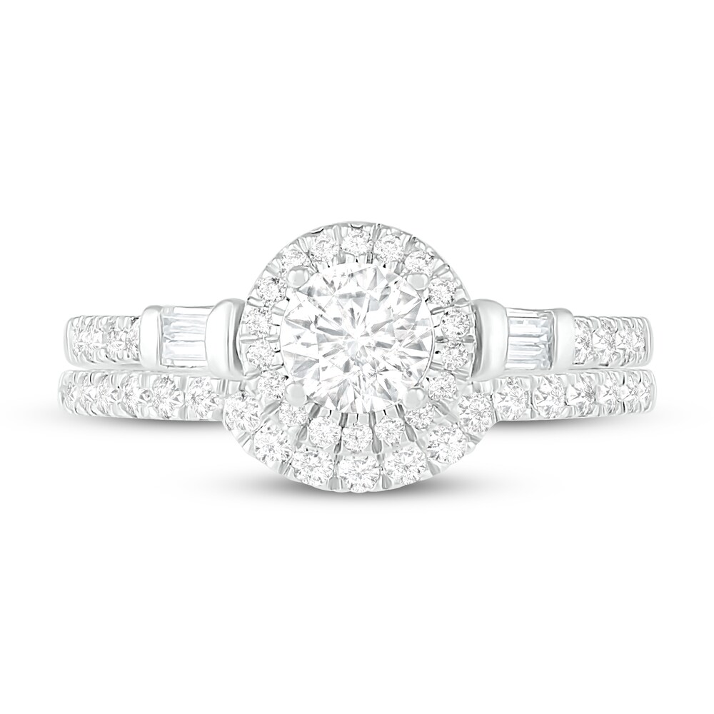 Diamond Bridal Set 1 ct tw Round/Baguette 14K White Gold sSsqErkS