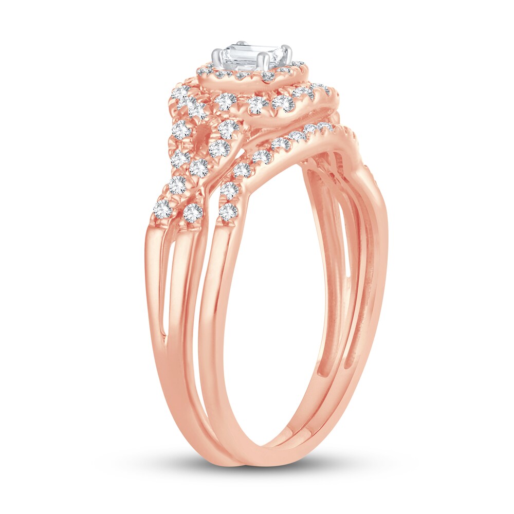 Diamond Ring 1/2 ct tw Princess 14K Rose Gold sbKHKhnf