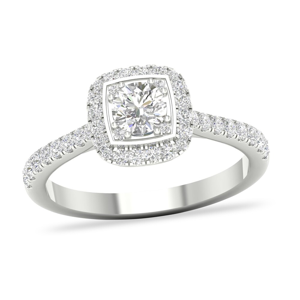 Diamond Ring 3/4 ct tw Round-cut 14K White Gold sfYGmze2