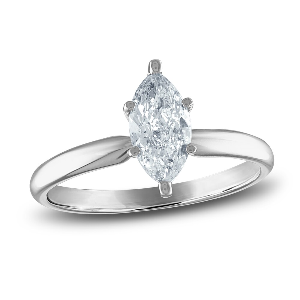 Diamond Solitaire Ring 1 ct tw Marquise 14K White Gold (I2/I) sfdPPfXF [sfdPPfXF]