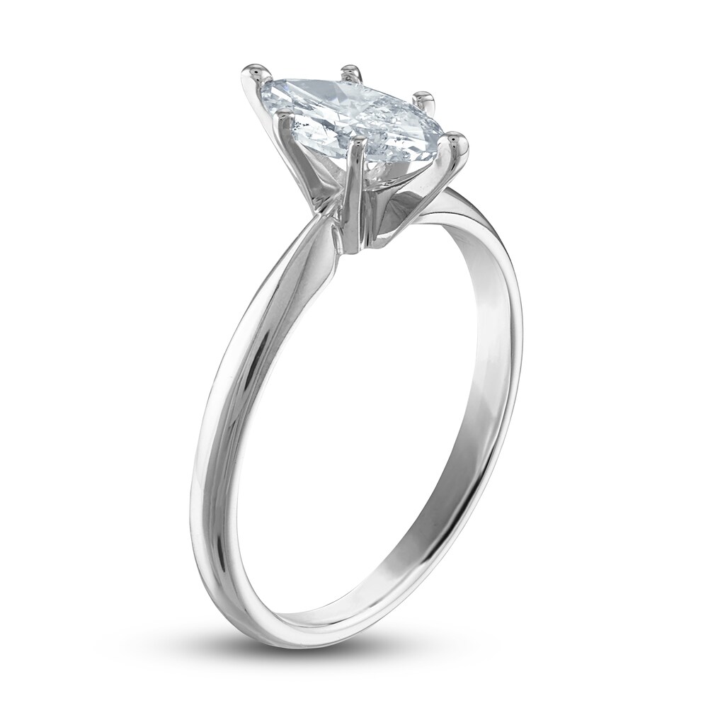 Diamond Solitaire Ring 1 ct tw Marquise 14K White Gold (I2/I) sfdPPfXF