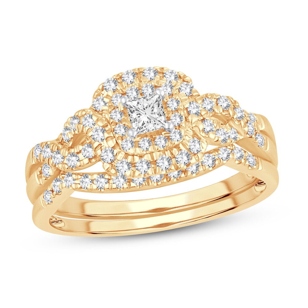 Diamond Ring 1/2 ct tw Princess 14K Yellow Gold sncD3g1y