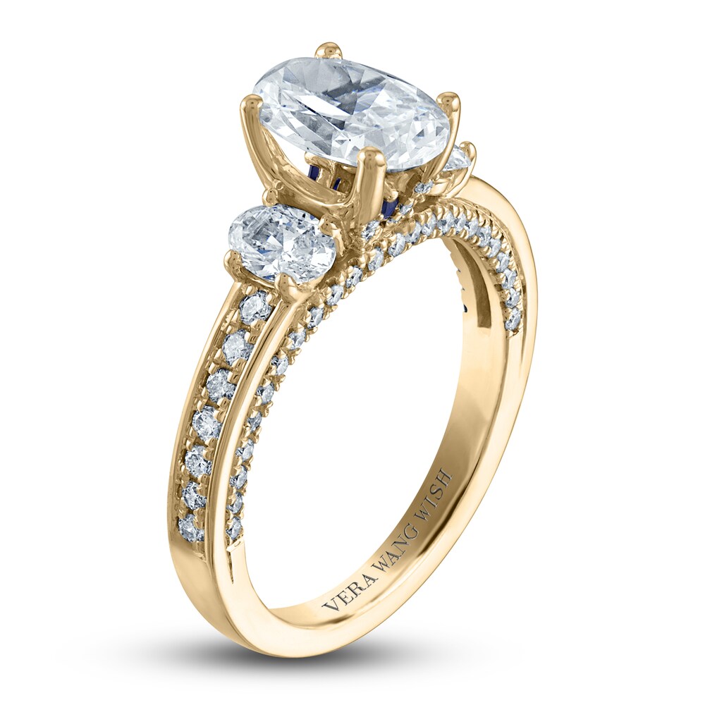 Vera Wang WISH Diamond Engagement Ring 2-1/4 ct tw Oval/Round 18K Yellow Gold soo3mMBj