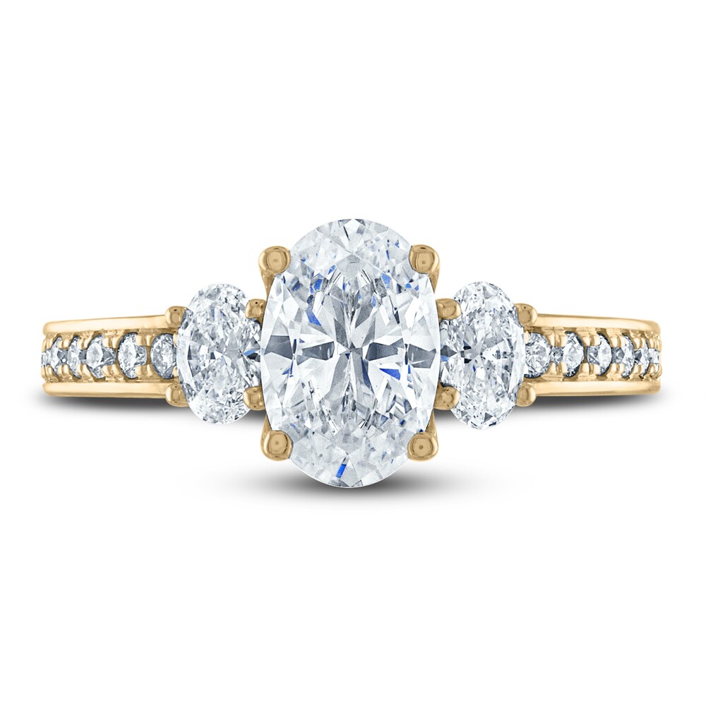 Vera Wang WISH Diamond Engagement Ring 2-1/4 ct tw Oval/Round 18K Yellow Gold soo3mMBj