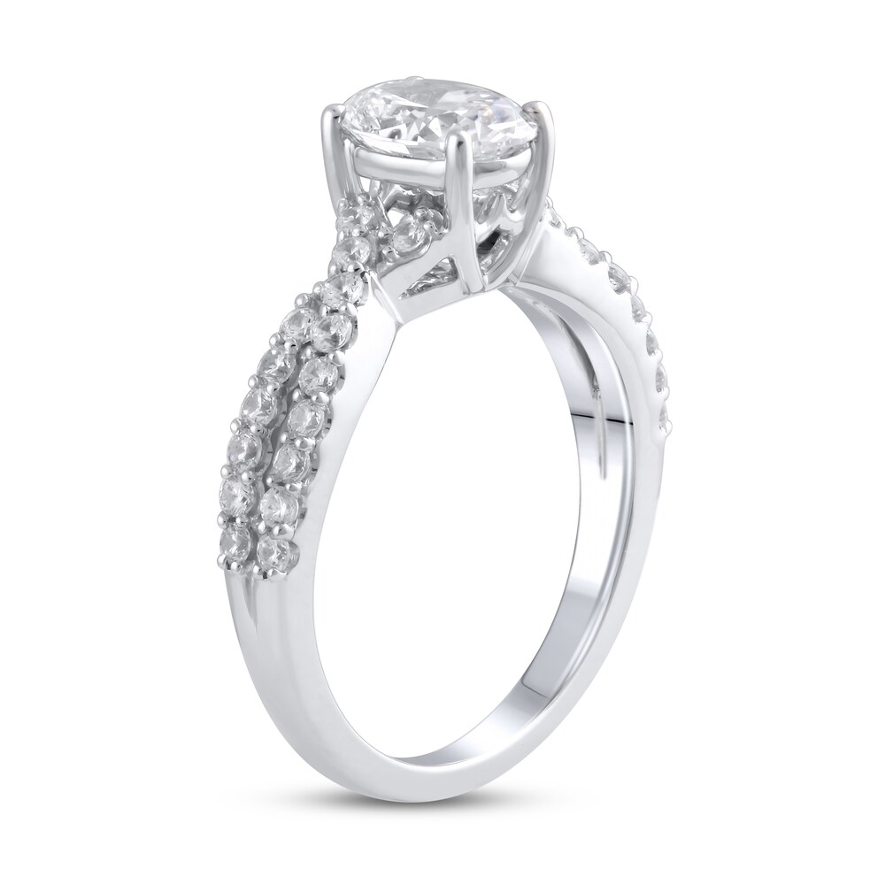 Lab-Created Diamond Engagement Ring 2 ct tw Oval 14K White Gold t8AiTcv5