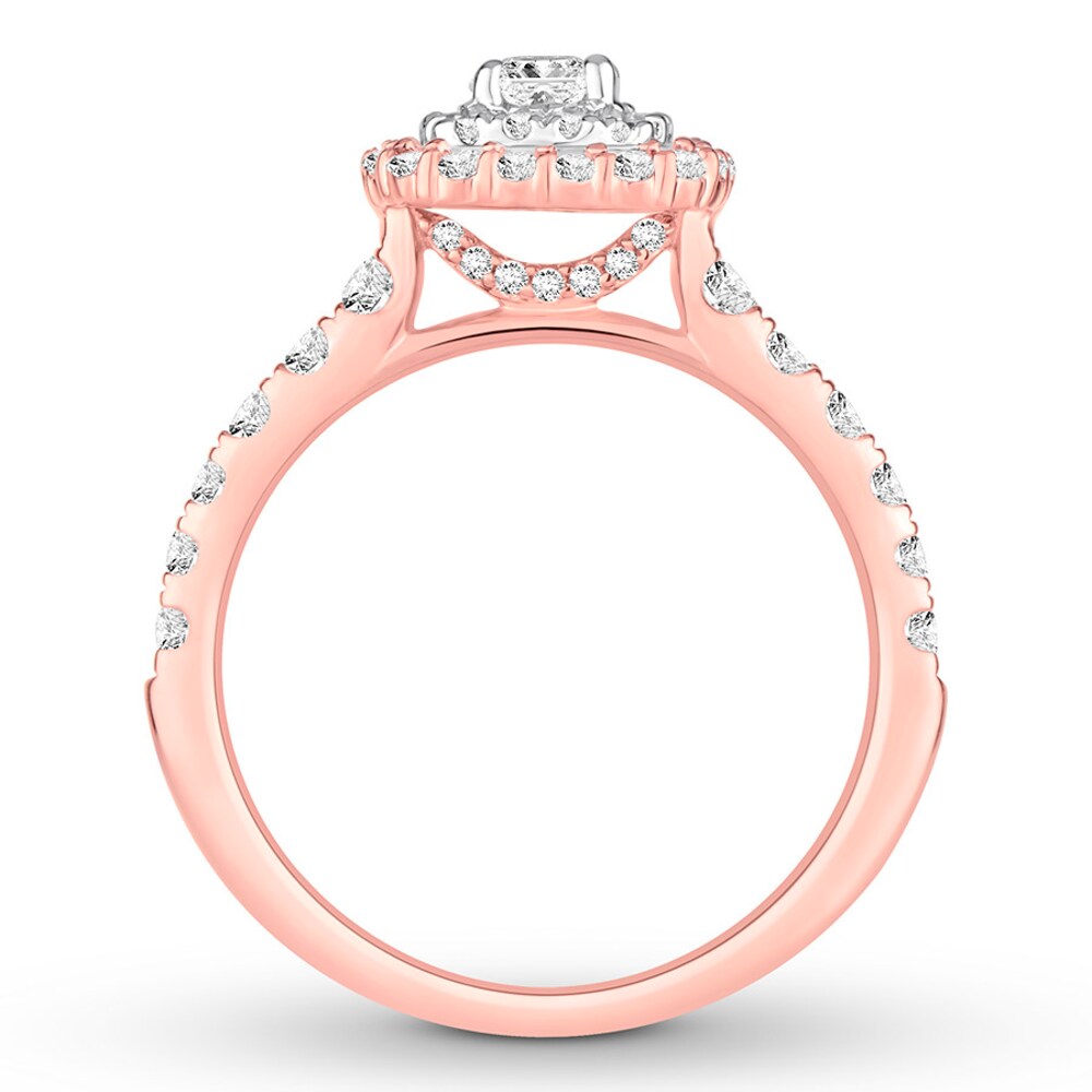 Diamond Engagement Ring 7/8 carat tw Round 14K Rose Gold tBtmHNsh