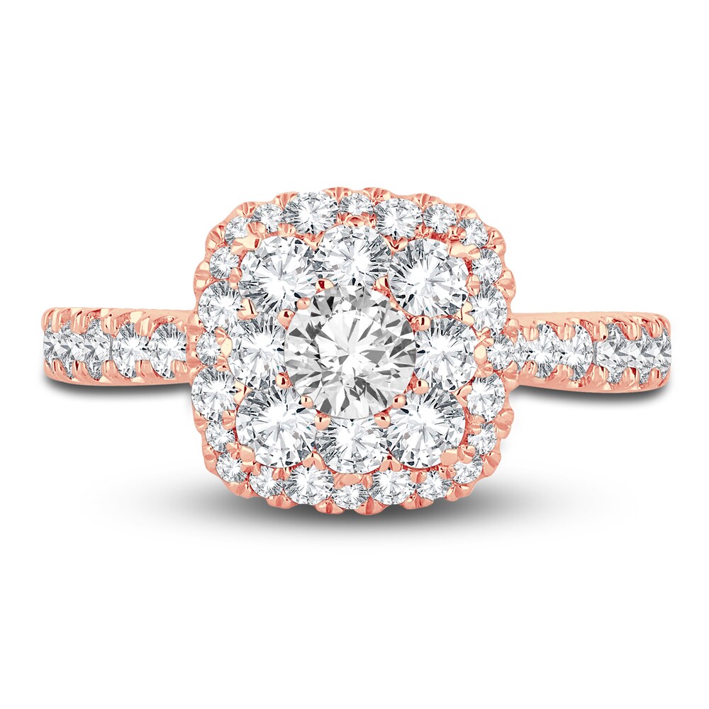 Diamond Engagement Ring 1-1/2 ct tw Round 14K Rose Gold tGbgsfyn