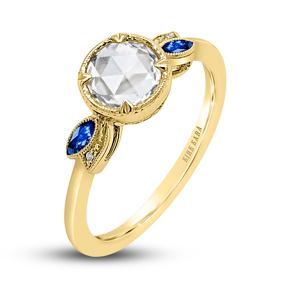 Kirk Kara Natural Blue Sapphire Engagement Ring 1/2 ct tw Rose-cut 14K Yellow Gold tI2UZW7G