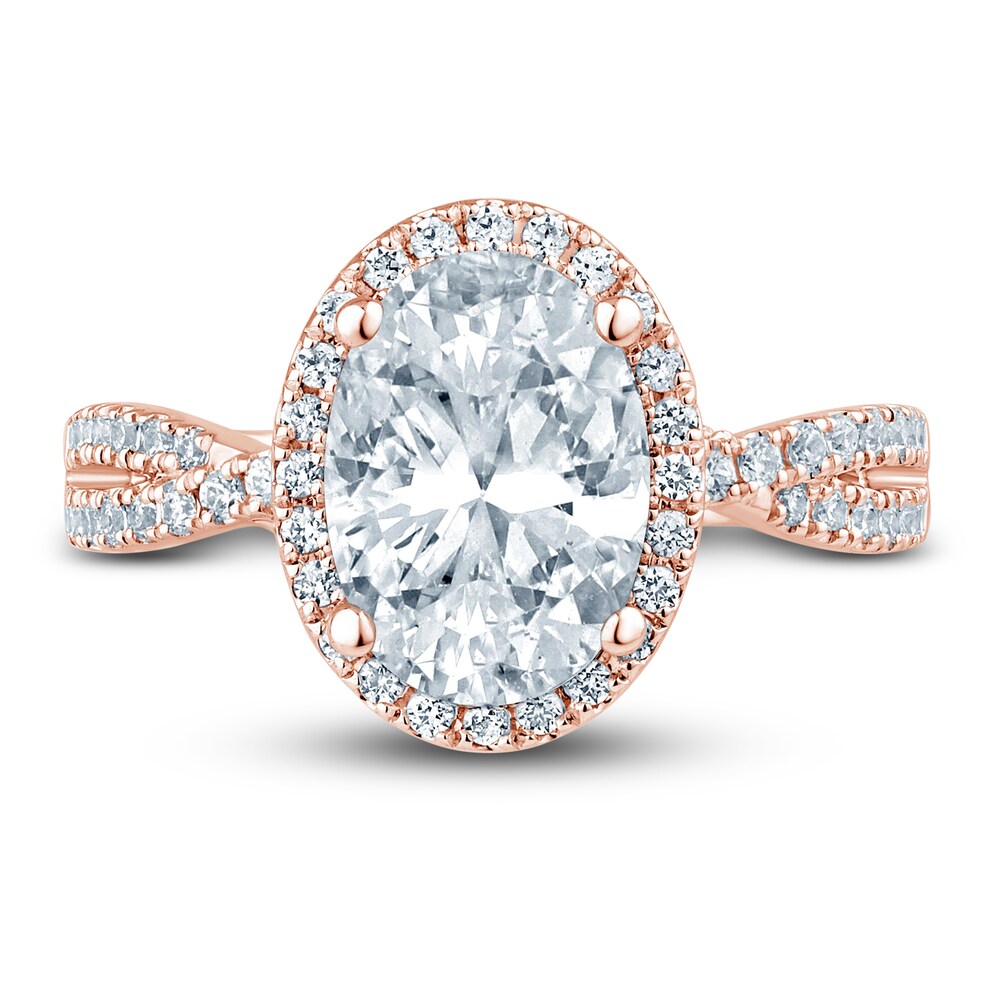 Pnina Tornai Lab-Created Diamond Engagement Ring 3 ct tw Oval/Round 14K Rose Gold tI9isSsv