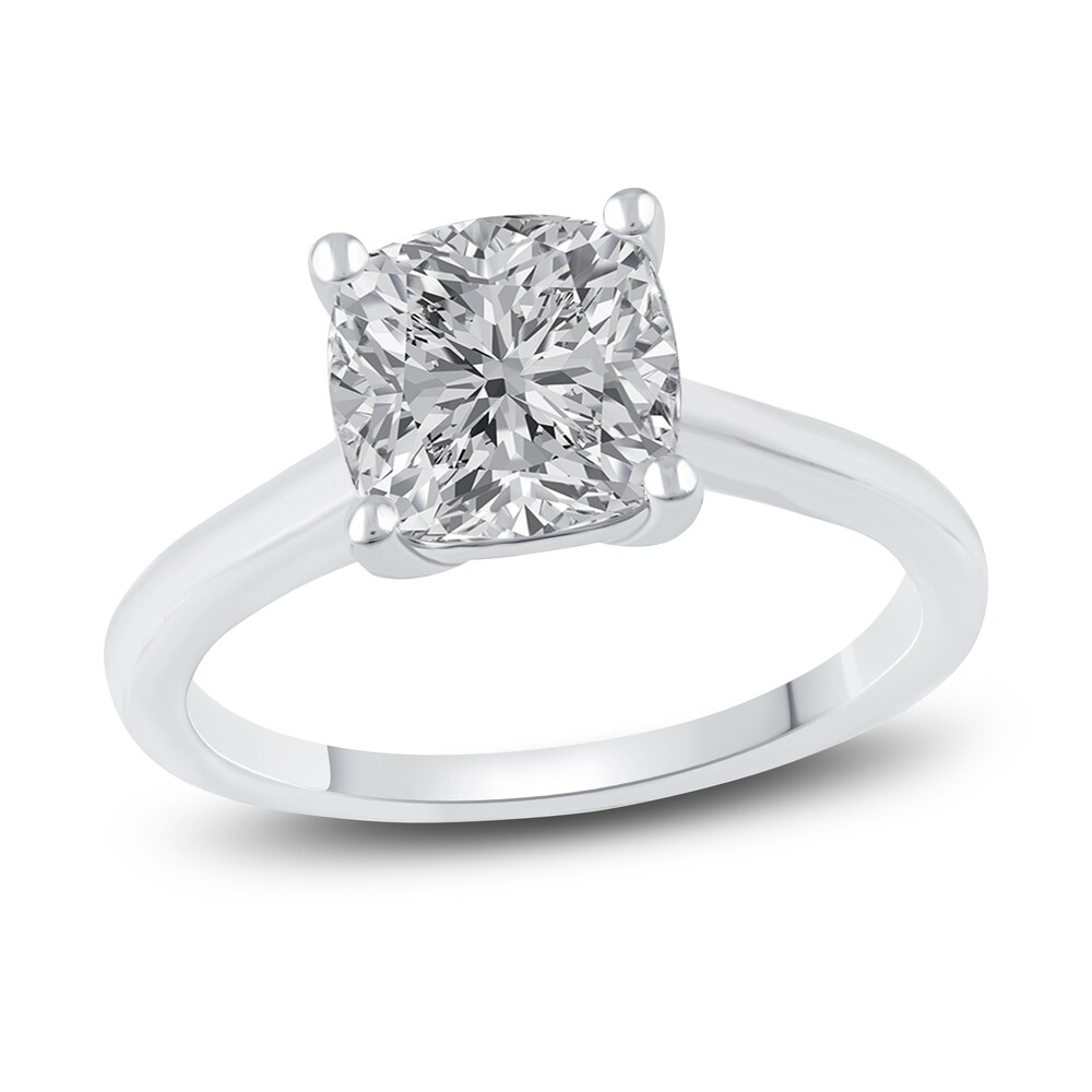 Lab-Created Diamond Solitaire Ring 3 ct tw Cushion 14K White Gold (F/VS2) tMmEqB09 [tMmEqB09]