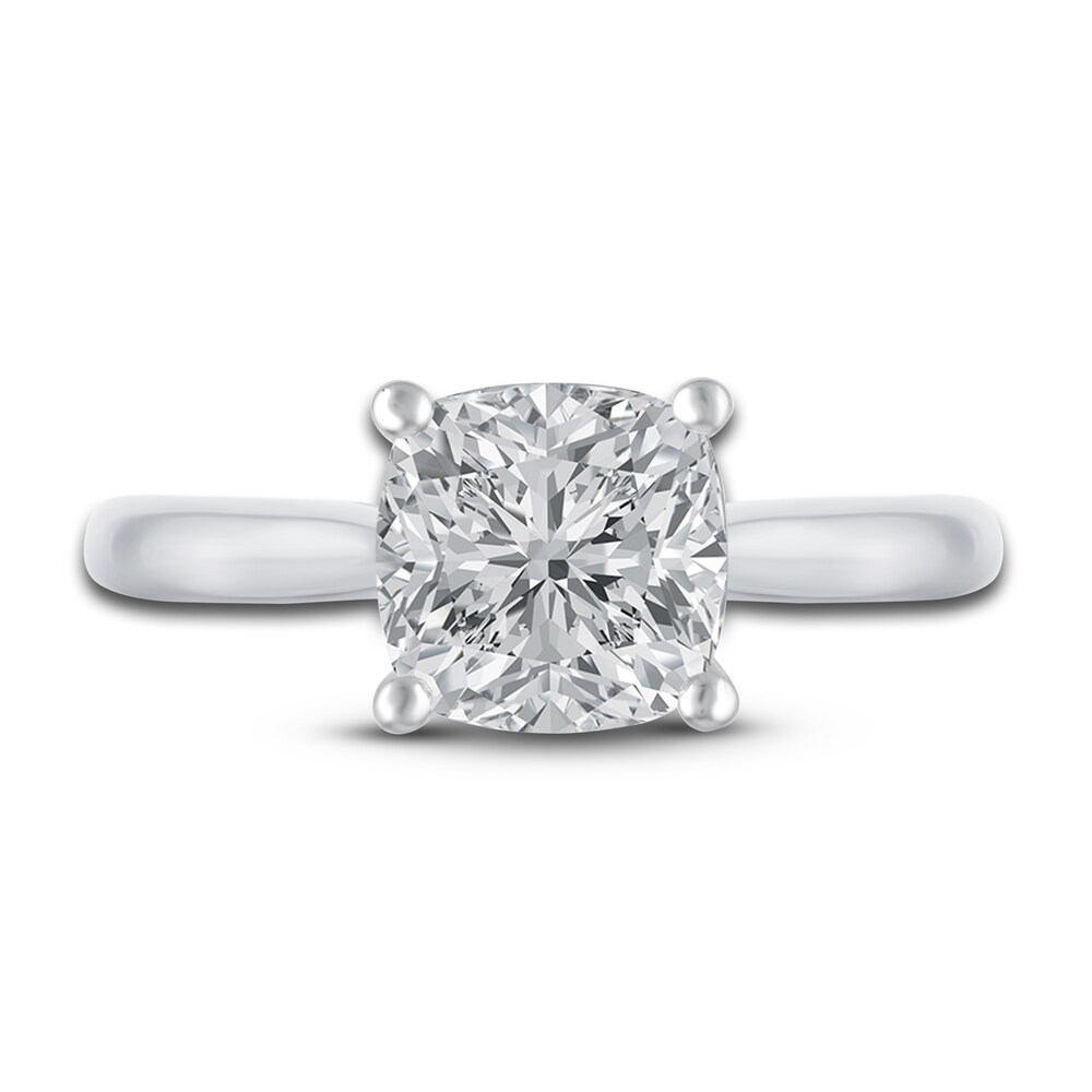 Lab-Created Diamond Solitaire Ring 3 ct tw Cushion 14K White Gold (F/VS2) tMmEqB09