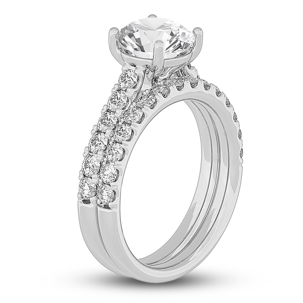 Lab-Created Diamond Bridal Set 3 ct tw Round 14K White Gold tjeEYlmn