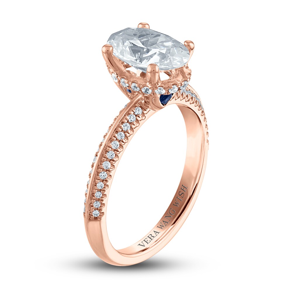 Vera Wang WISH Diamond Engagement Ring 2-1/4 ct tw Oval/Round 18K Rose Gold tkQUnCMY