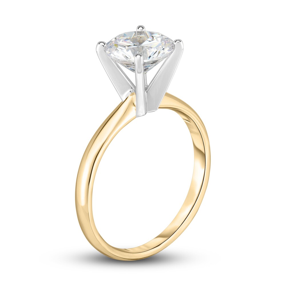 Diamond Solitaire Engagement Ring 7/8 ct tw Round 14K Yellow Gold (I2/I) twDj8Btk