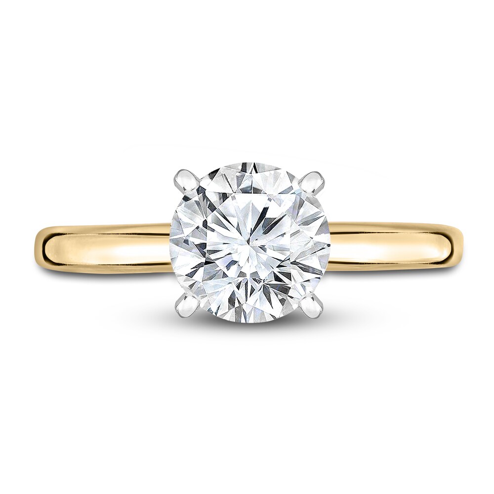 Diamond Solitaire Engagement Ring 7/8 ct tw Round 14K Yellow Gold (I2/I) twDj8Btk