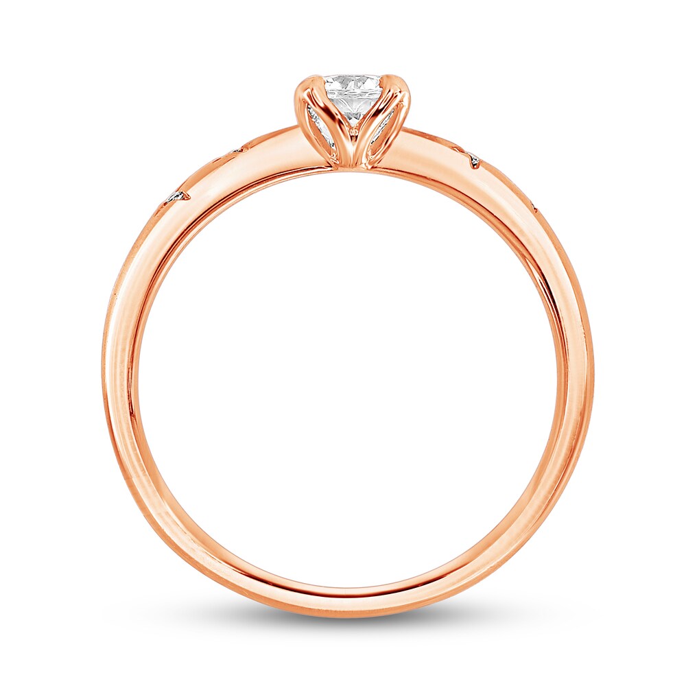 Diamond Engagement Ring 1/3 ct tw Round 14K Rose Gold tzWpi4r3