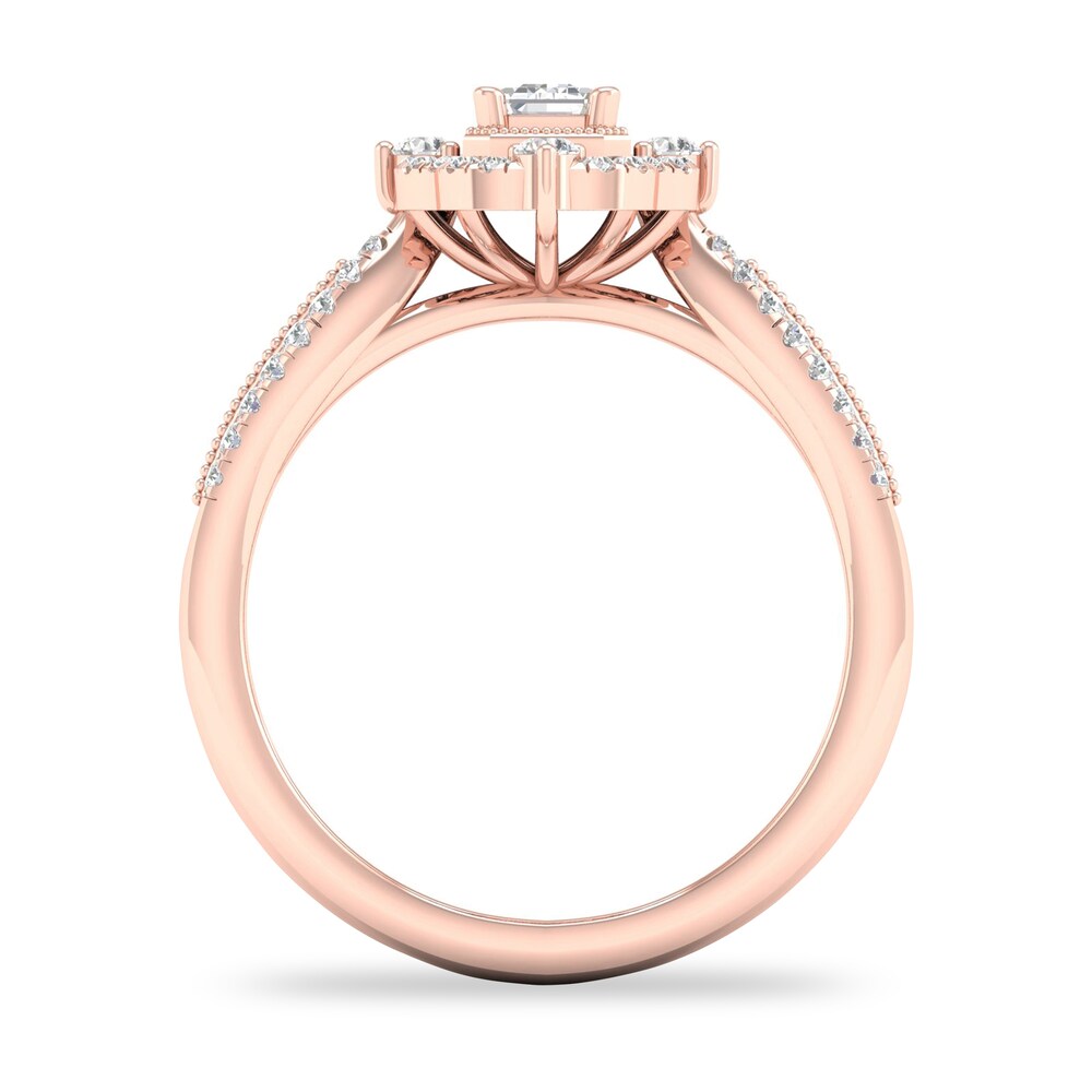 Diamond Ring 5/8 ct tw Round-cut 14K Rose Gold u38cOsn5