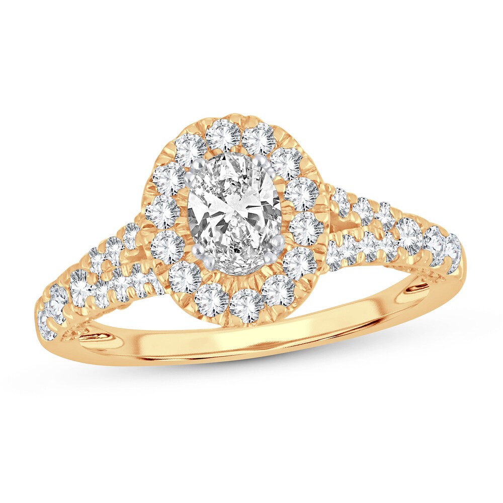 Diamond Ring 1-1/5 ct tw Oval 14K Yellow Gold u8GlRQ5c