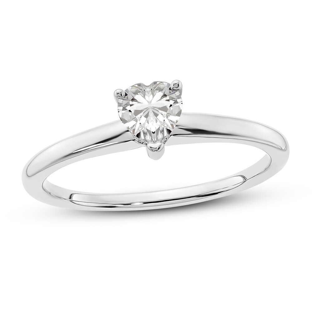 Diamond Solitaire Engagement Ring 1/2 ct tw Heart 14K White Gold (I1/I) uUQZJZyQ [uUQZJZyQ]