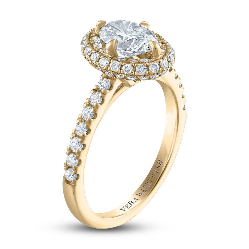 Vera Wang WISH Diamond Engagement Ring 2-3/8 ct tw Oval/ Round 18K Yellow Gold uY1roYnZ