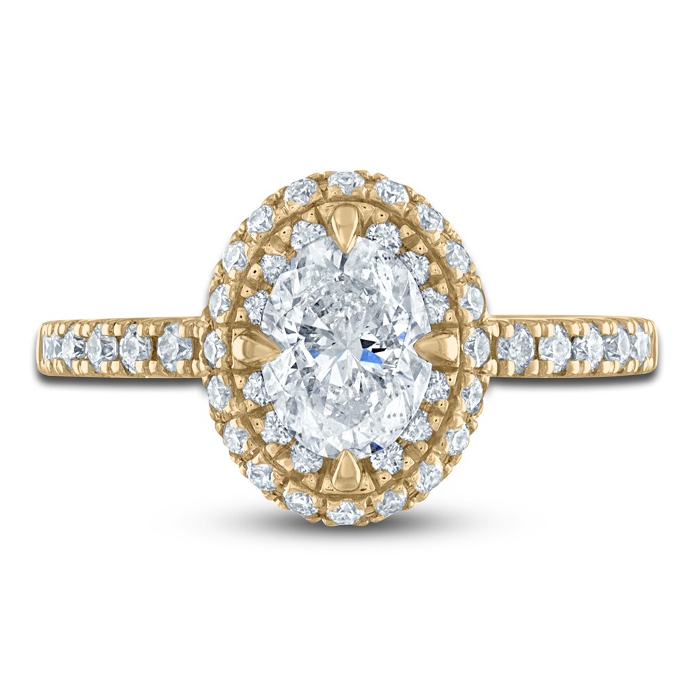 Vera Wang WISH Diamond Engagement Ring 2-3/8 ct tw Oval/ Round 18K Yellow Gold uY1roYnZ