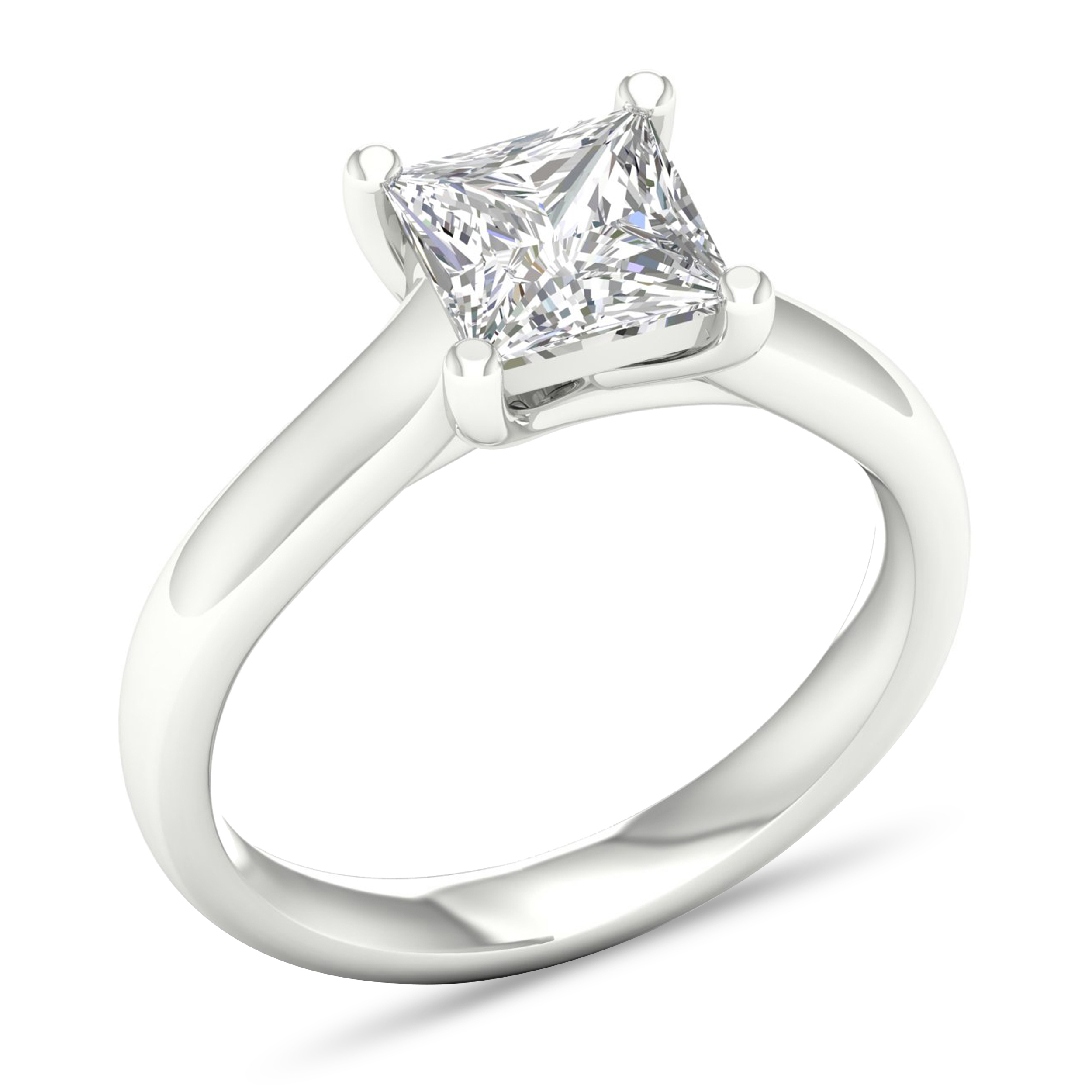 Diamond Solitaire Ring 2 ct tw Princess-cut 14K White Gold (I2/I) uwMWZB6W