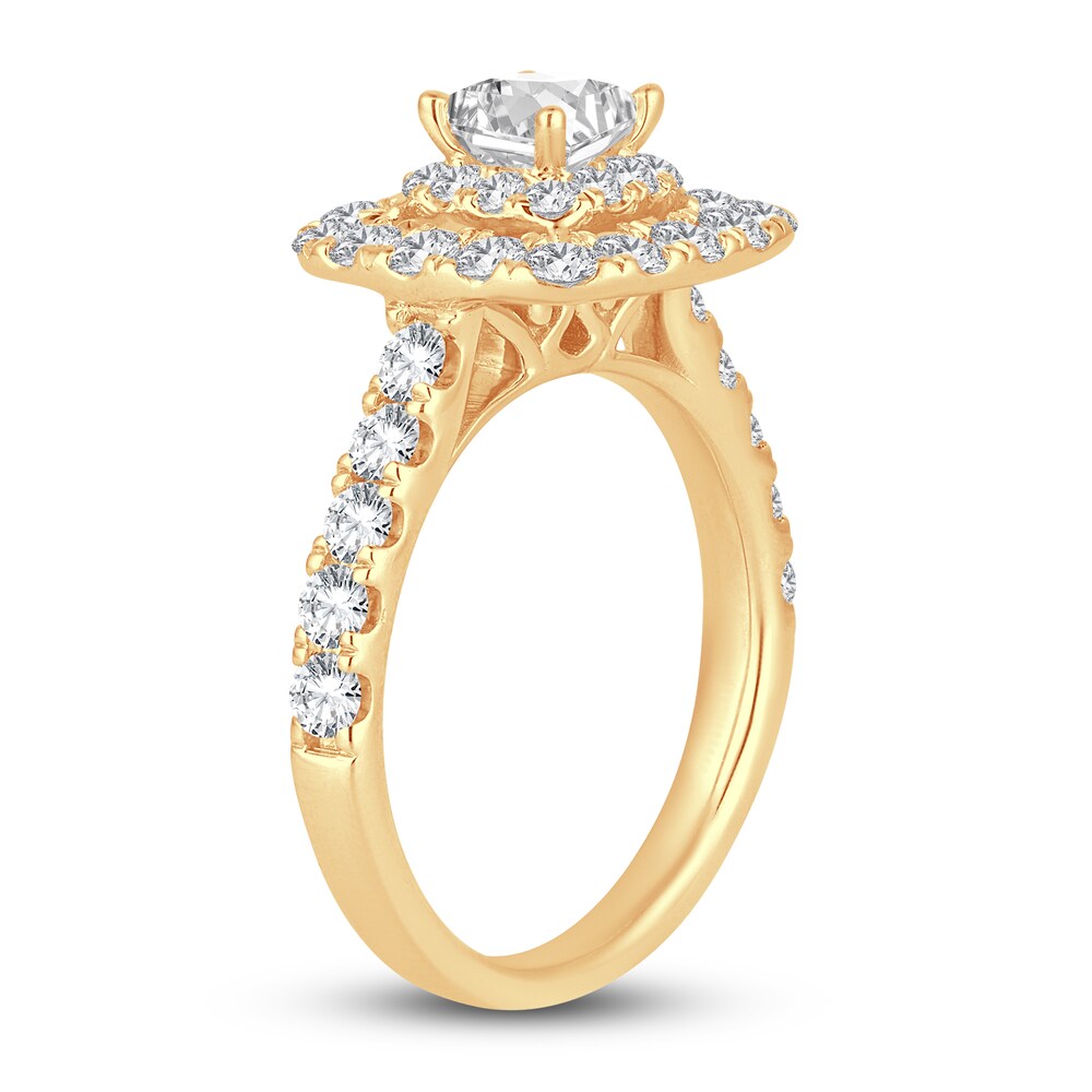 Diamond Engagement Ring 2 ct tw Round/Princess 14K Yellow Gold v0aQDDr2