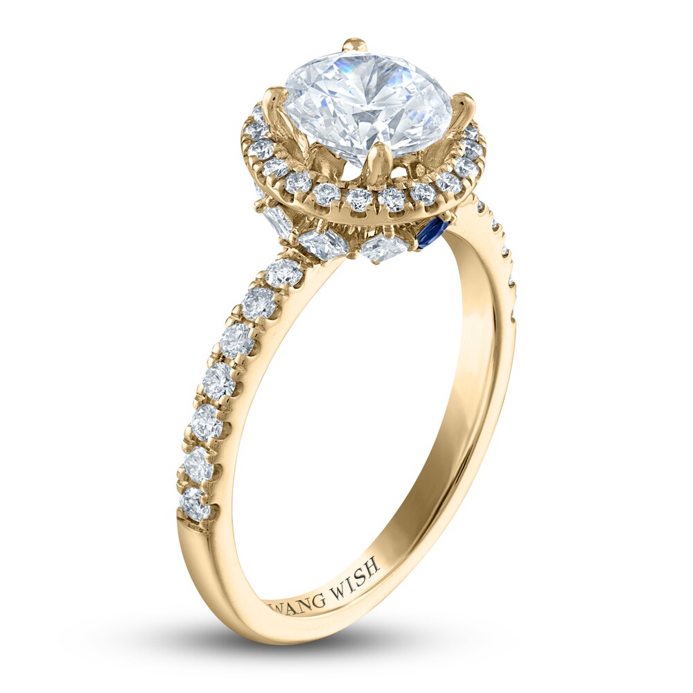 Vera Wang WISH Diamond Engagement Ring 2 ct tw Round/Princess 18K Yellow Gold v5BEm3KV