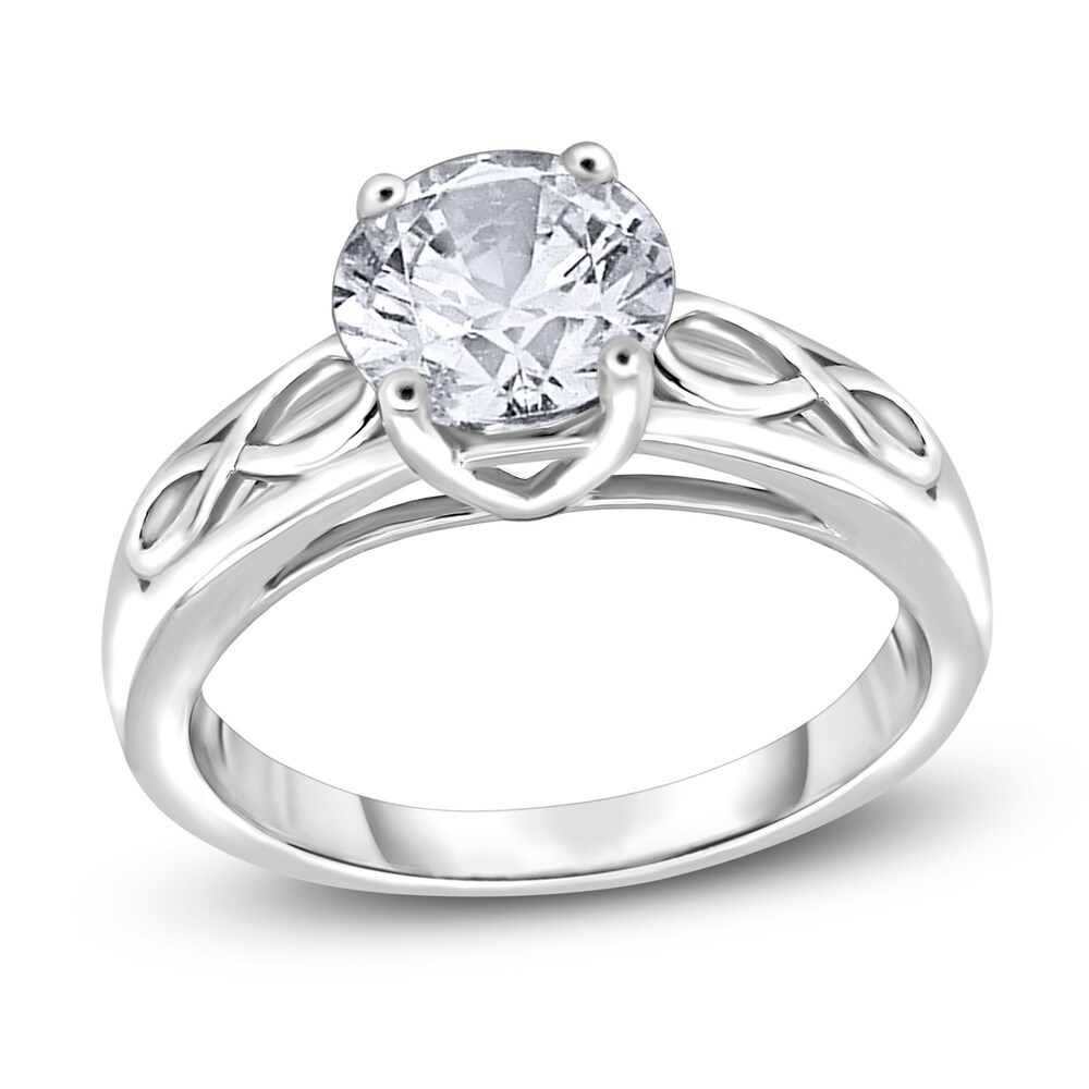 Diamond Solitaire Infinity Engagement Ring 1/2 ct tw Round 14K White Gold (I2/I) v6fKe8OL [v6fKe8OL]