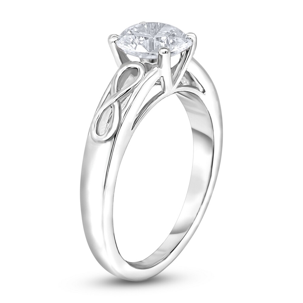 Diamond Solitaire Infinity Engagement Ring 1/2 ct tw Round 14K White Gold (I2/I) v6fKe8OL