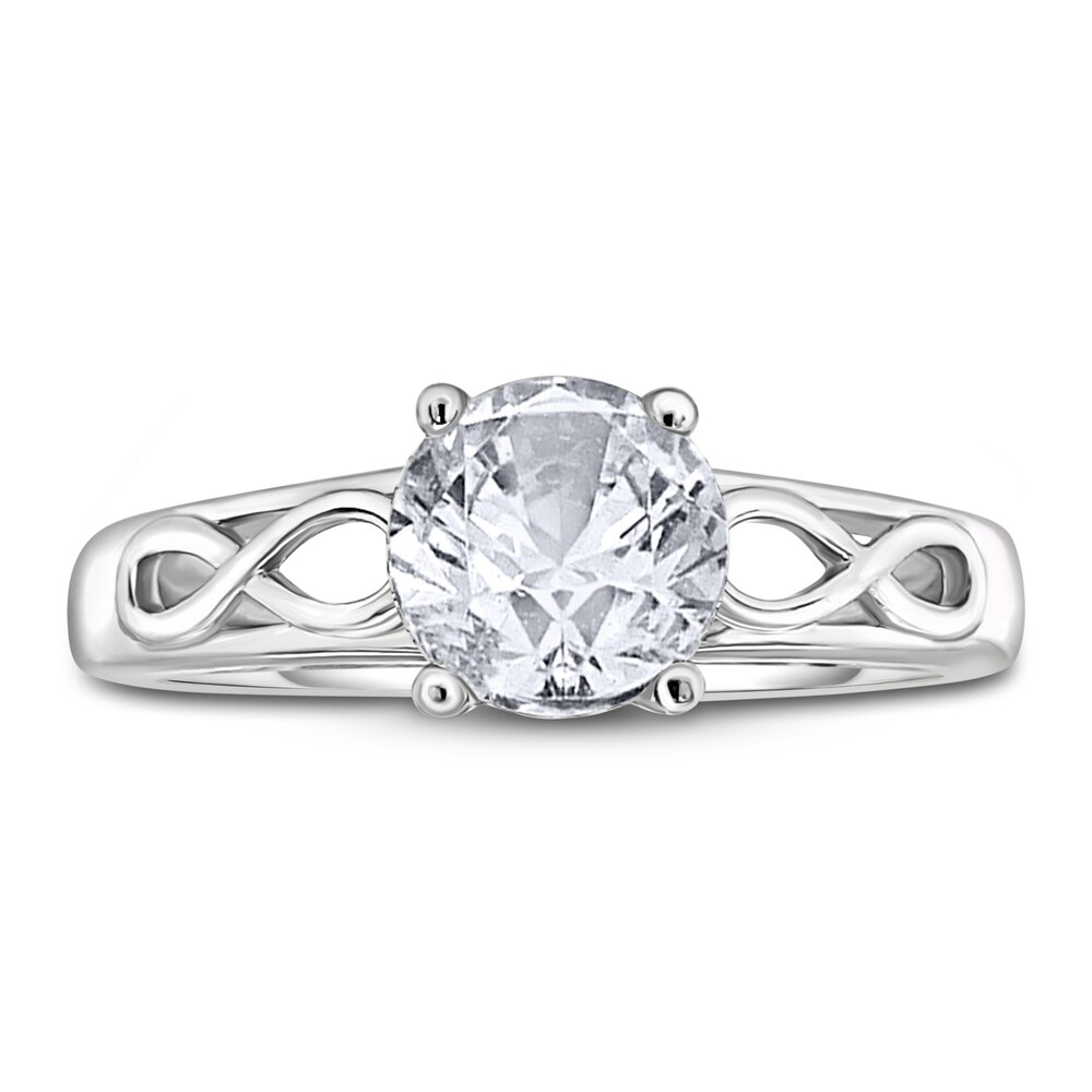 Diamond Solitaire Infinity Engagement Ring 1/2 ct tw Round 14K White Gold (I2/I) v6fKe8OL