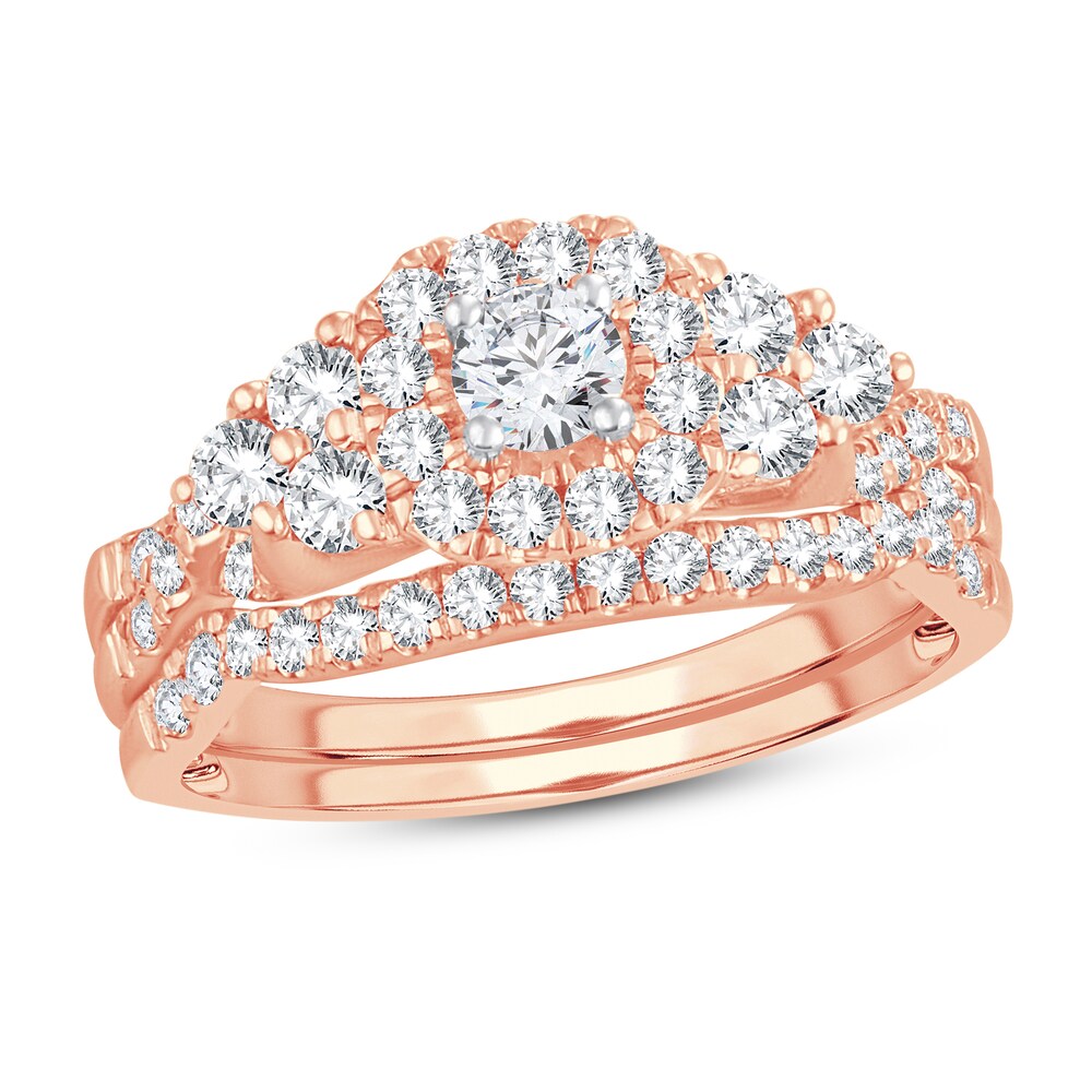 Diamond Bridal Set 1 ct tw Round-cut 14K Rose Gold v6rhYRKx [v6rhYRKx]