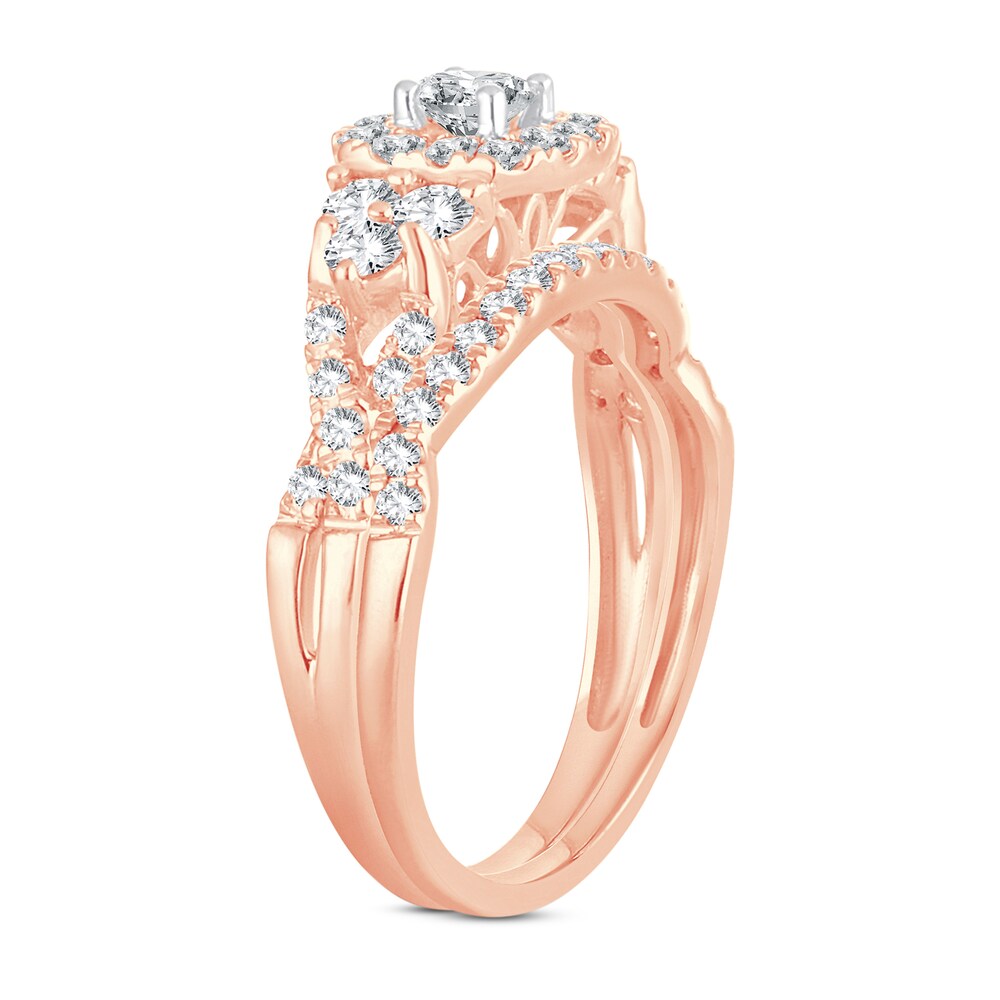 Diamond Bridal Set 1 ct tw Round-cut 14K Rose Gold v6rhYRKx