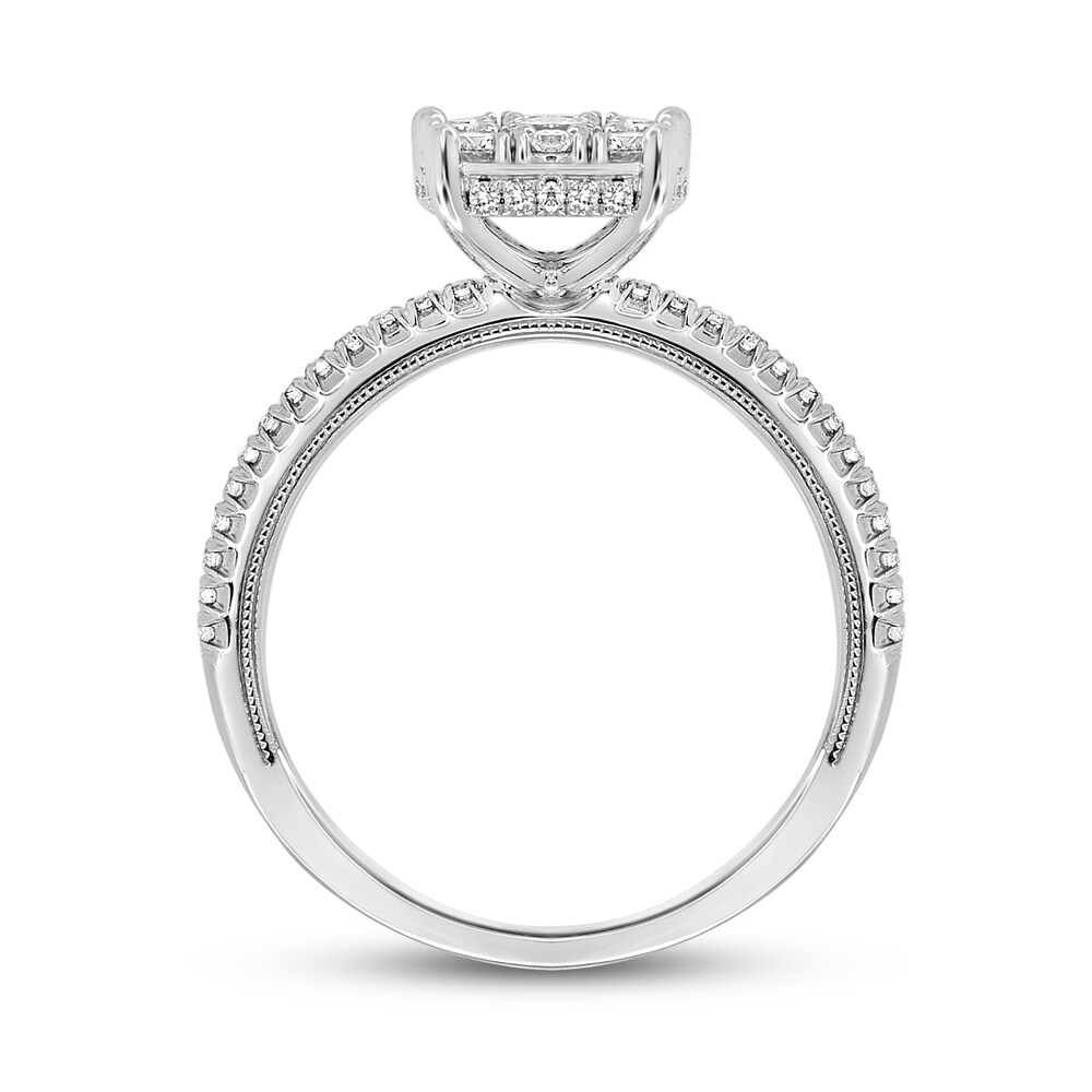 Diamond Engagement Ring 1/2 ct tw Round 14K White Gold v8Ers4Jk