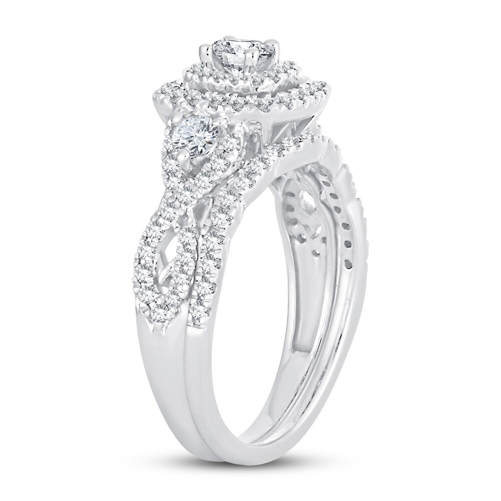 Diamond Bridal Set 1 ct tw Round-cut 14K White Gold vNdpWu6r